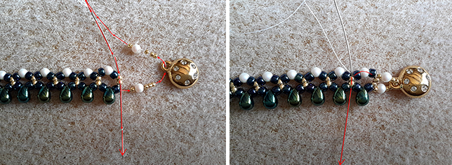 elegante collana con PureCrystal perla, gocce mini rock e Toho : Tappa 4