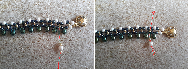 elegante collana con PureCrystal perla, gocce mini rock e Toho : Tappa 5