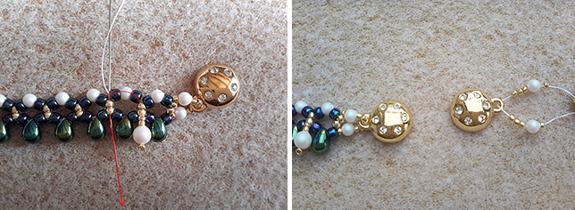 elegante collana con PureCrystal perla, gocce mini rock e Toho : Tappa 6