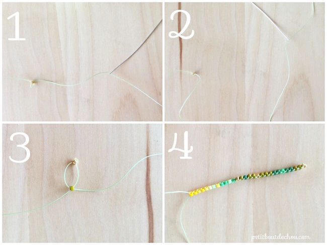 Orecchini creoli a punto mattone con uccello perline Miyuki Delicas : Tappa 1