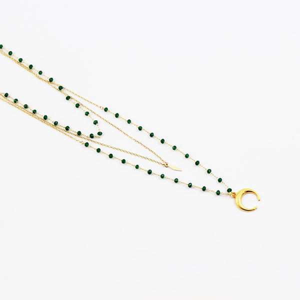 Gioielli fai da te Collana a più file con catena di perline e pendente in corno : Tappa 4