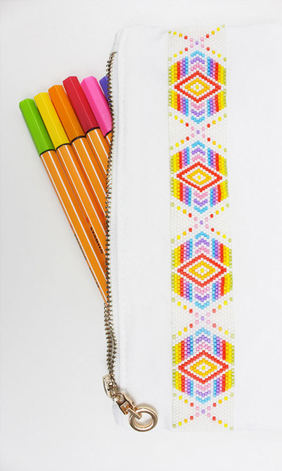 Fai-da-te Facile da cucire Sacchetto personalizzato con un tessuto Peyote arcobaleno dispari