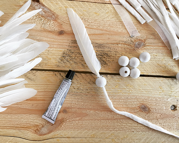 Acchiappasogni facile fai da te, centrino all'uncinetto con frange di pizzo e jersey : Tappa 4