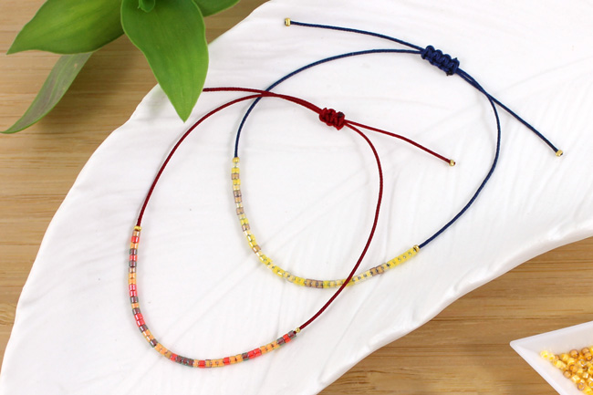 KELITCH Braccialetti In Filo Fatti A Mano Con Perline Miyuki – Set Da 2, Impilabili, Regolabili, Unisex, Gioielli Etnici