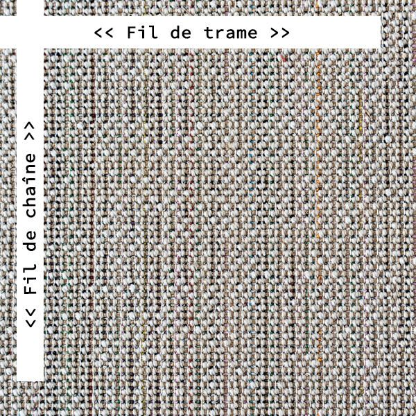 Reconnaître le fil de trame et le fil de chaîne dans un tissu