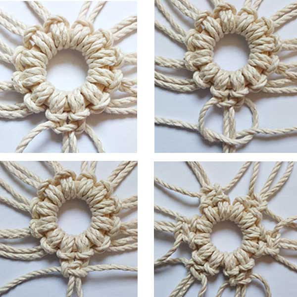 Esercitazione sulla stella di Macrame Tutoriel étoile en macramé