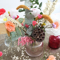 centre de table fleurs crepons