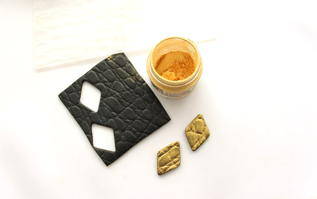 Orecchini geometrici in polimero effetto polvere di mica : Tappa 4