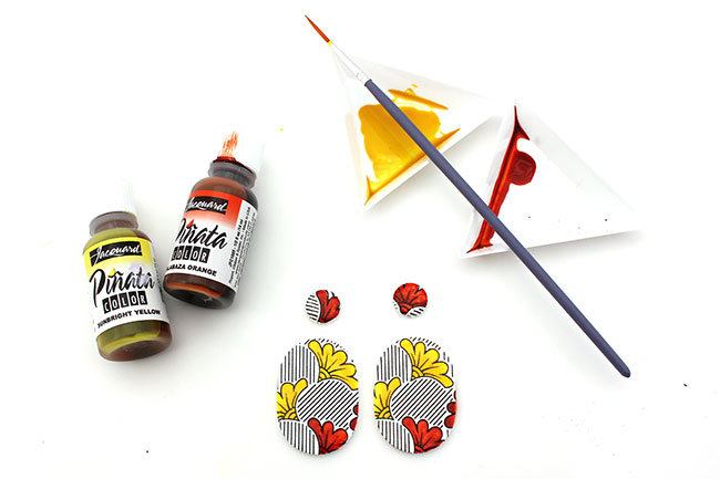 boucles d'oreilles tendance wax peintures à alcool