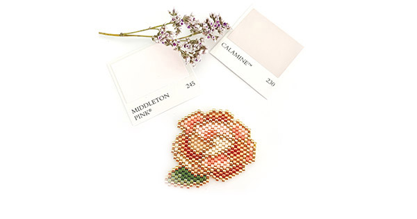 Miyuki Delicas di perline tessute a mano in peonia