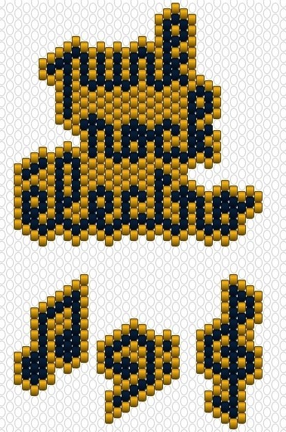 Tutoriel diagramme tissage brick stitch perles miyuki mots tiss&eacute;s rock music