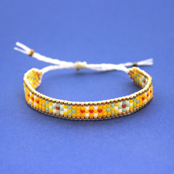 Schema Bracciale intrecciato Miyuki con fiocco scorrevole