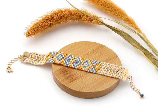 Bracciale Miyuki 13 file di perle che tessono peyote dispari colori estivi finali Bracelet miyuki 13 rangs de perles tissage peyote impair couleurs estivales final