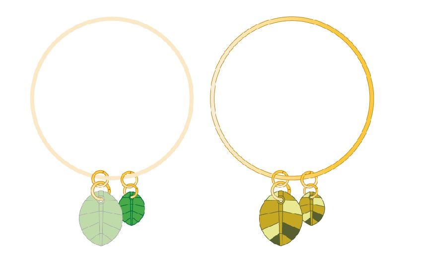 bracciale d'oro con ciondolo in cristallo PureCrystal Pure Leaf Ciprea : Tappa 2