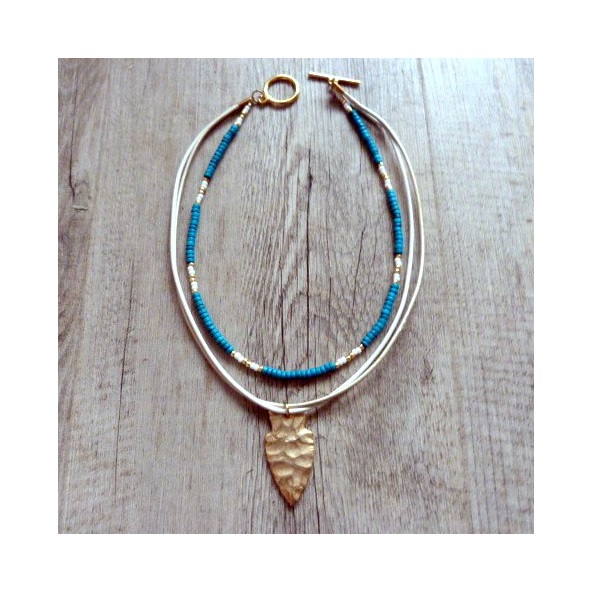 Arrowhead collana martellato e sementi perline Miyuki Arrowhead collana martellato e sementi perline Miyuki