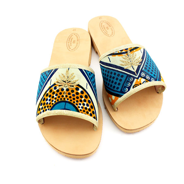 Personalizza scarpe estive in pelle con tessuto in cera Personalizza scarpe estive in pelle con tessuto in cera