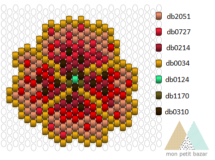 Schema Spilla tulipano con Miyuki del Mon Petit Bazar Schema Spilla tulipano con Miyuki del Mon Petit Bazar