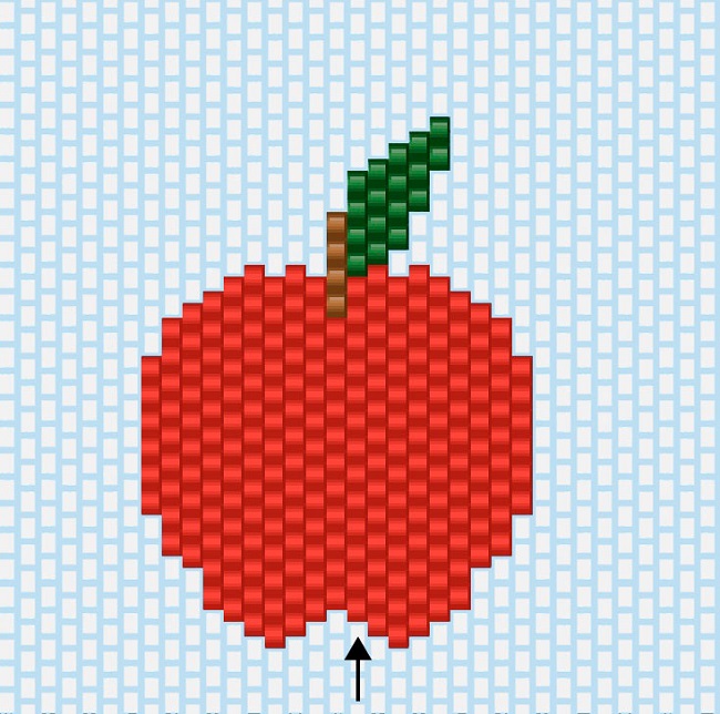/ Tutorial alberino-brick-stitch-mela-big-apple diagramma