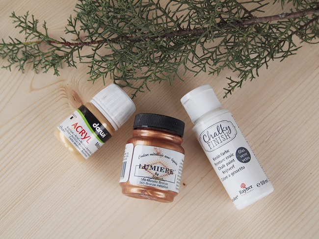 Tutorial-corona-natale-oro-rame-eucalipto-vernice materiale