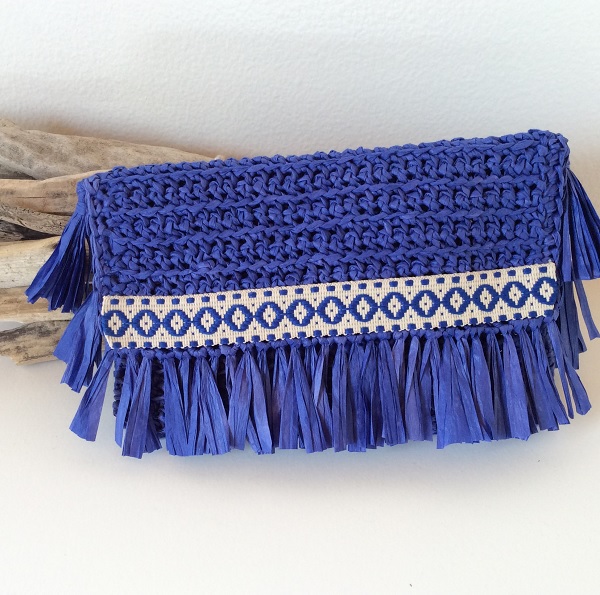 blu elettrico bohemien sacchetto di carta creativa e pizzo