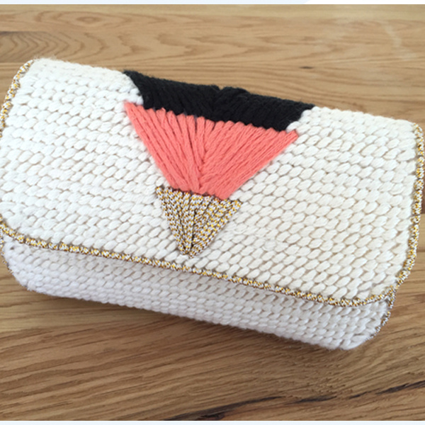 Pochette Canvas e lana natura XL Pochette Canvas e lana natura XL