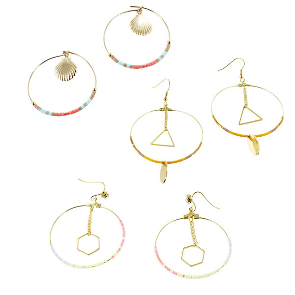 Orecchini ad anello miyuki