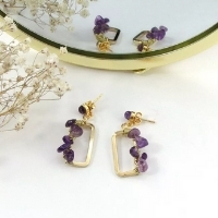 boucles d'oreilles améthyste