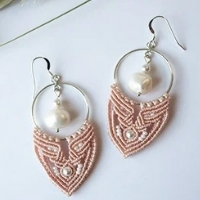 boucle d'oreille crochet macramé