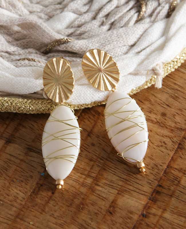 Schema Orecchini pendenti di perle e filo di ferro fai da te