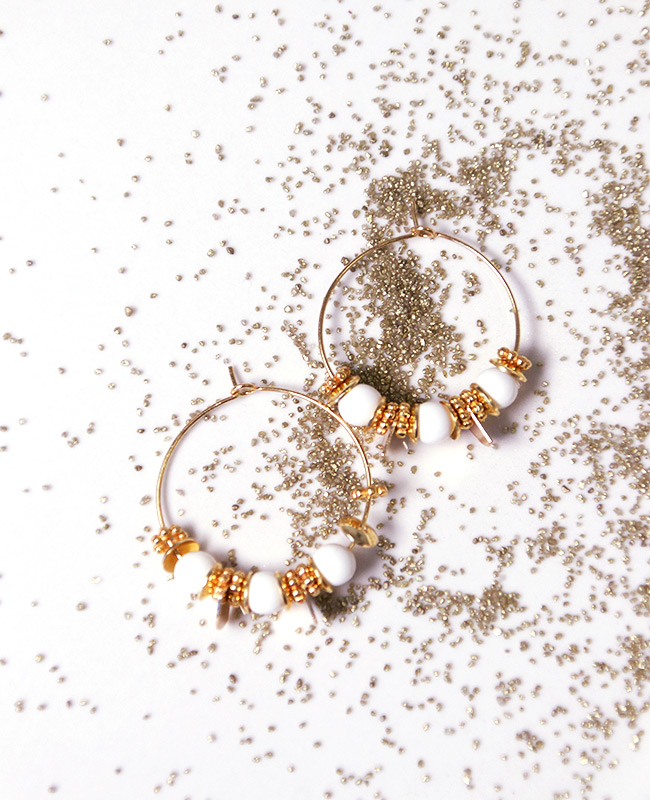 pinterest - Orecchini a cerchio con perle PureCrystal rotonde e coppe d'oro - finale