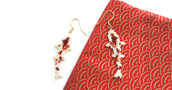 Orecchini Carpes Koi in perle Miyuki