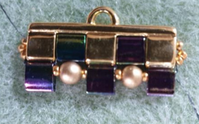 Bracciale polsino multirow in perline di Tila, perline rotonde in vetro ceco e perline 15 : Tappa 10