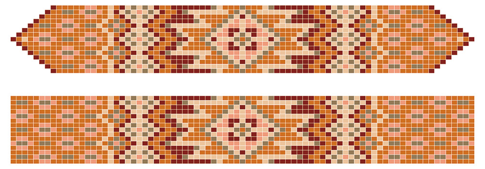 Bracciale Tutorial in griglia intrecciata color mattone con perle miyuki