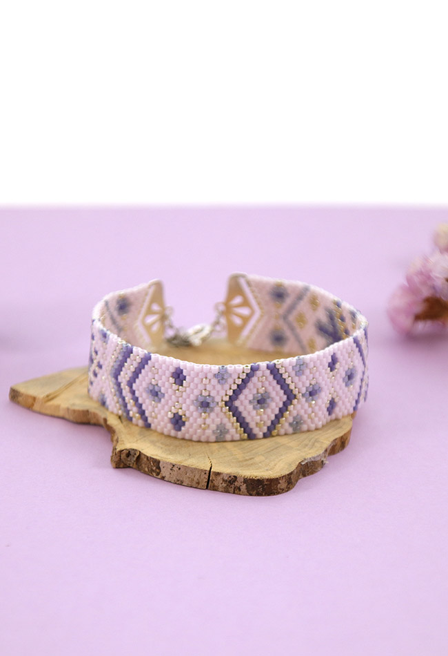 Schema Braccialetto di tessitura Miyuki Peyote Odd Lilla