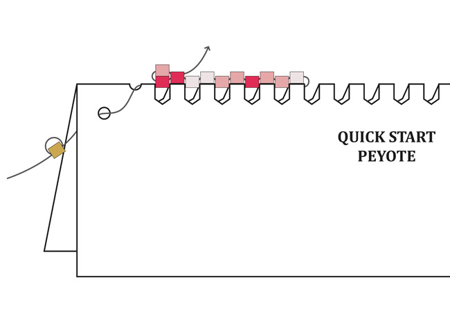 Bracciale Miyuki tessitura perle Peyote Coppia 5b