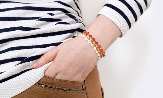 Mini bracciali Miyuki fai-da-te diamantati o daisy pearl