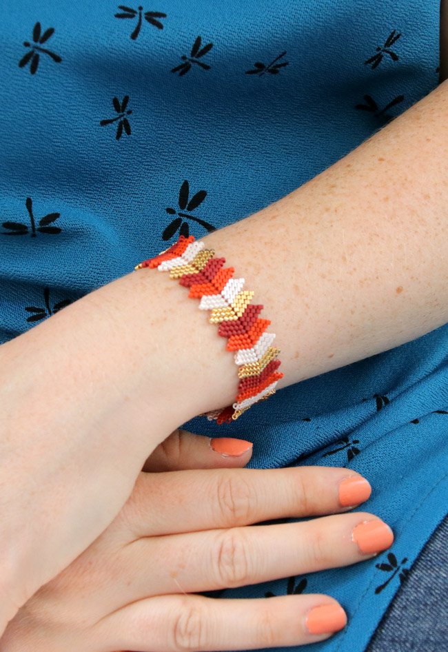 Bracciale Miyuki Tuto Weaving Mississipi Frecce o Chevron pinterest