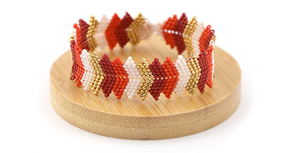 Schema Bracciale Miyuki Tuto Weaving Mississipi Frecce o spina di pesce
