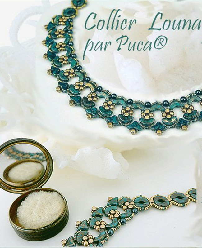 Schema Collana Louna con perle in vetro Arcos® Hélios® e Minos® di Puca® Schema Collana Louna con perle in vetro Arcos® Hélios® e Minos® di Puca®