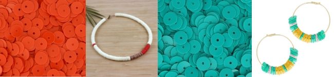 heishi paillettes plastiques