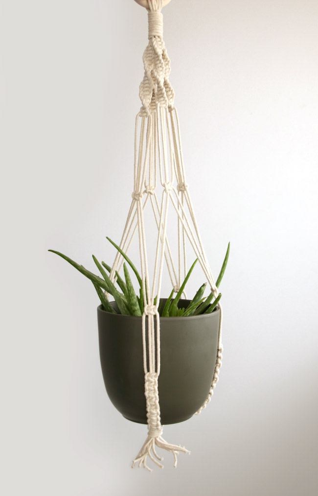 Ciondolo in corda macrame fai-da-te per piante pinterest