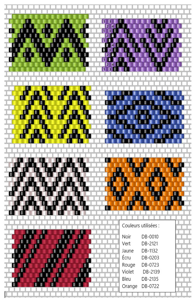 Schema Miyuki Délicas fai-da-te perlato segna paglia 11/0