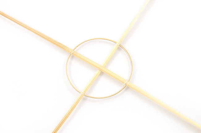 stella di paglia posizionare le cannucce sulla base