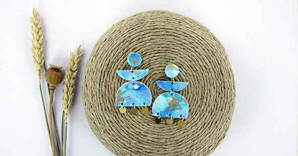 Schema Orecchini in polimero e inchiostri alcolici