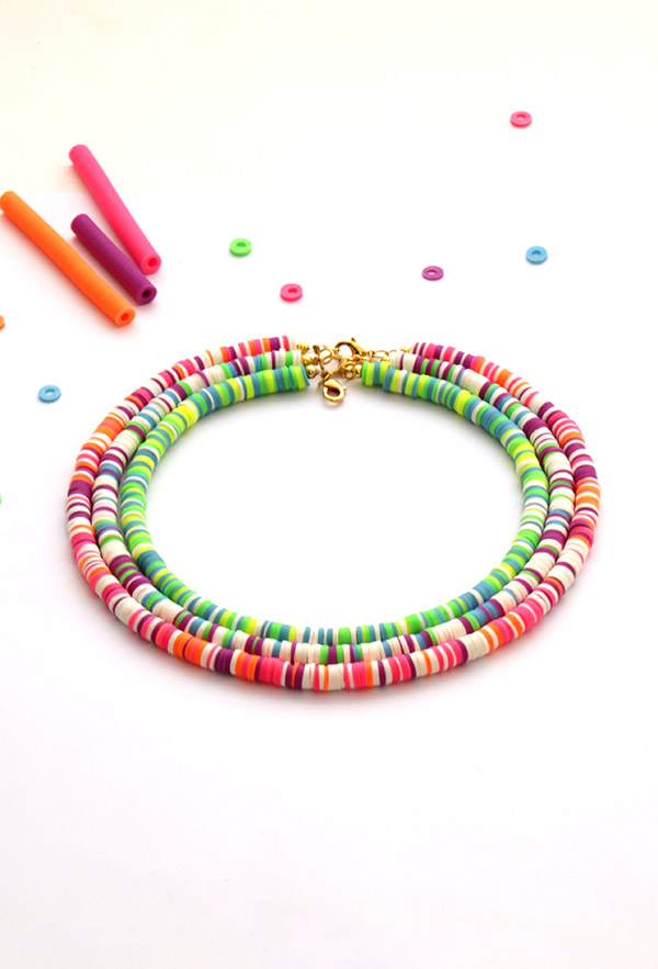 Schema Perle Heishi in argilla polimerica Fimo neon