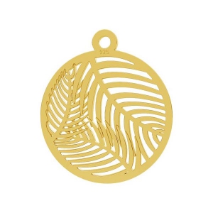 Ciondolo foglia di palma 18.5 mm Argento 925 Dorato con oro fino x1