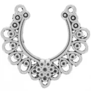 Distanziatore 2 anelli multifile fiorito 34x32 mm Placcatura argento antico x1