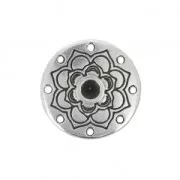 Distanziatore martellato 8 file etnico 18mm Placcatura argento antico x1