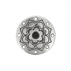 Distanziatore martellato 8 file etnico 18mm Placcatura argento antico x1