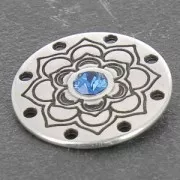 Distanziatore martellato 8 file etnico 18mm Placcatura argento antico x1